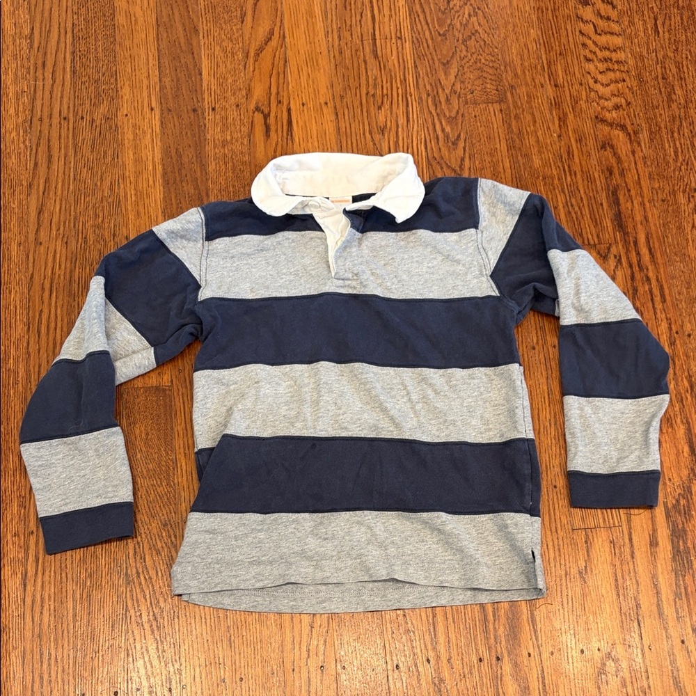 Gymboree Navy and Gray Kids Polo Rugby Shirt - size 7